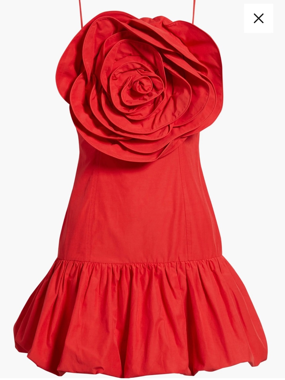 NWT FARM Rio Red Rose Applique Spaghetti-Strap Mini Dress - Picture 5 of 9